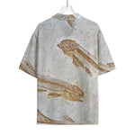 Lycoptera Fish Fossil Print Rayon Hawaiian Shirt