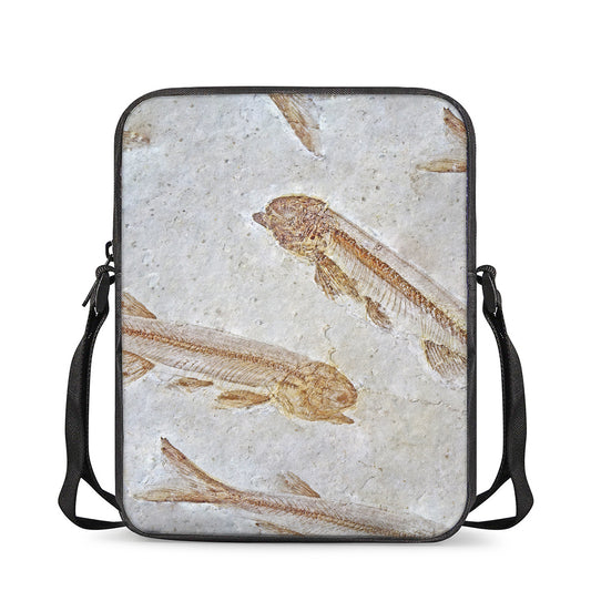 Lycoptera Fish Fossil Print Rectangular Crossbody Bag