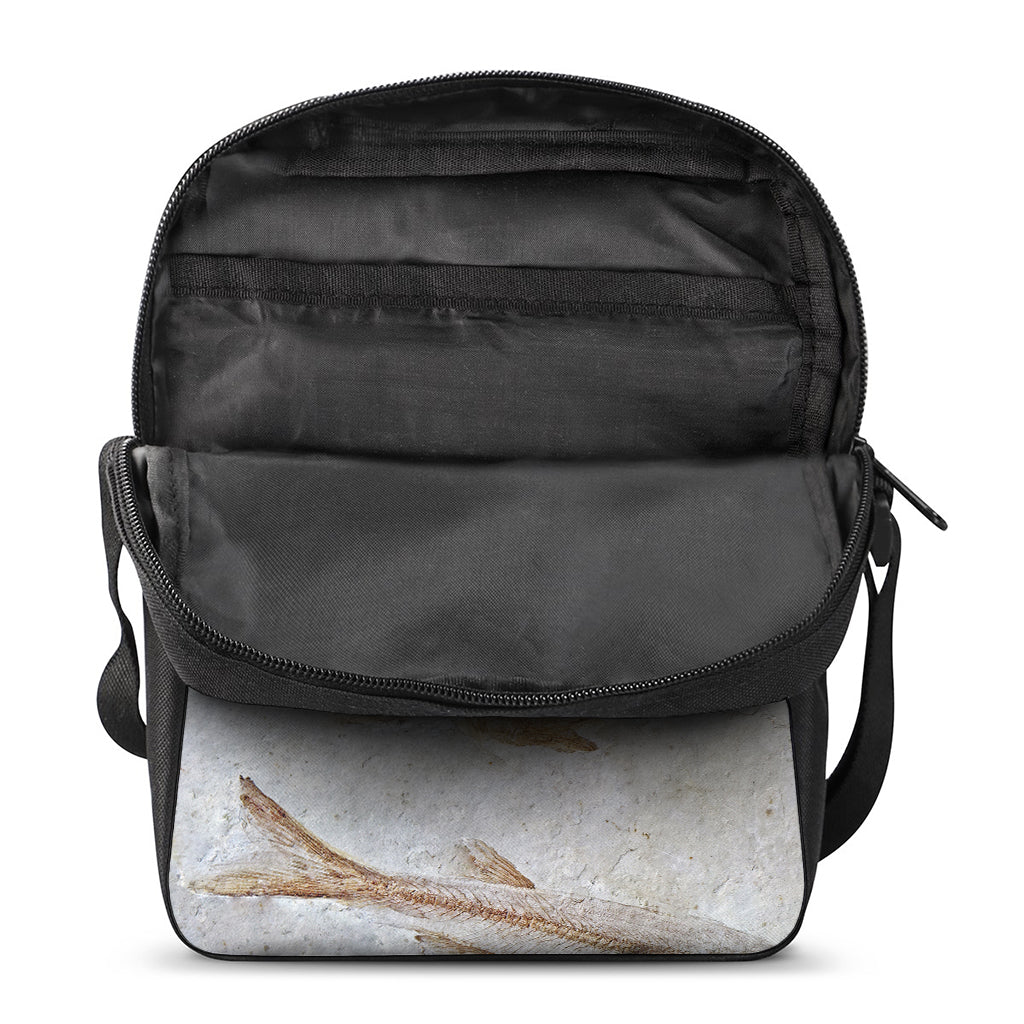 Lycoptera Fish Fossil Print Rectangular Crossbody Bag