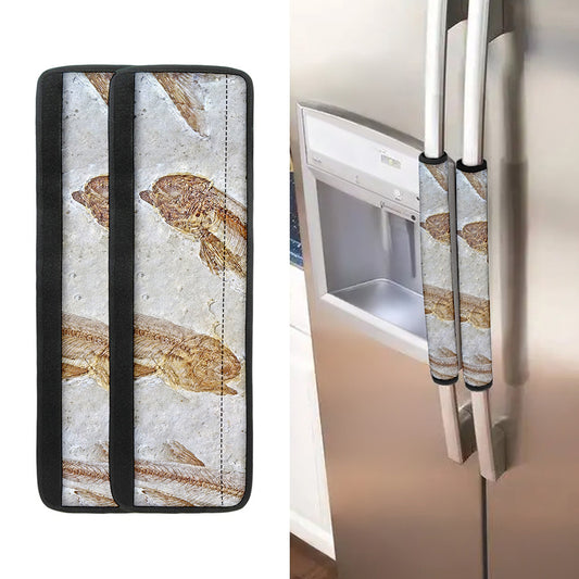 Lycoptera Fish Fossil Print Refrigerator Handle Covers