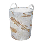 Lycoptera Fish Fossil Print Round Laundry Basket