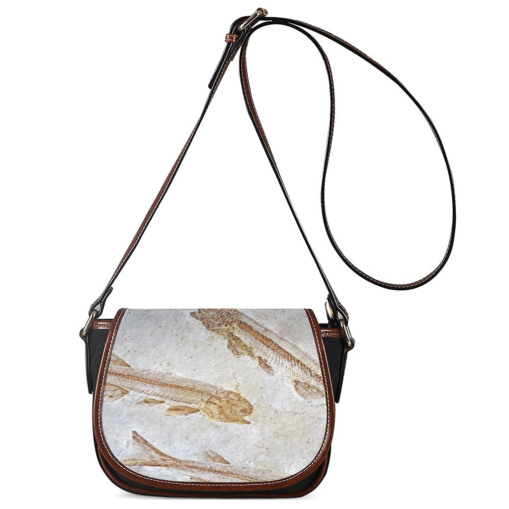 Lycoptera Fish Fossil Print Saddle Bag