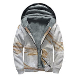 Lycoptera Fish Fossil Print Sherpa Lined Zip Up Hoodie