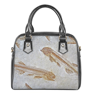 Lycoptera Fish Fossil Print Shoulder Handbag