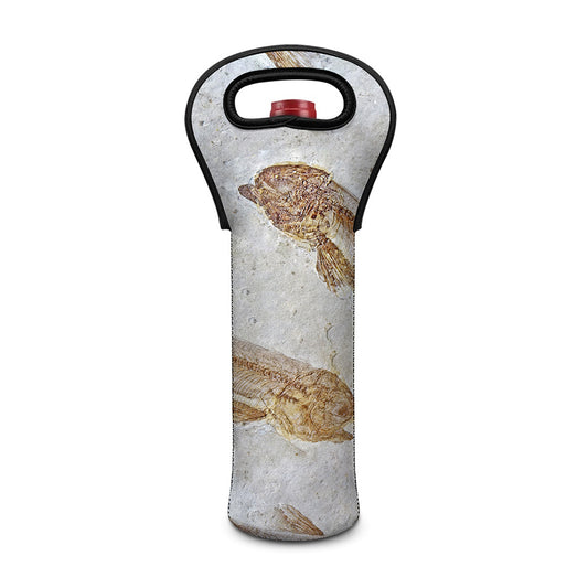 Lycoptera Fish Fossil Print Single Neoprene Wine Tote