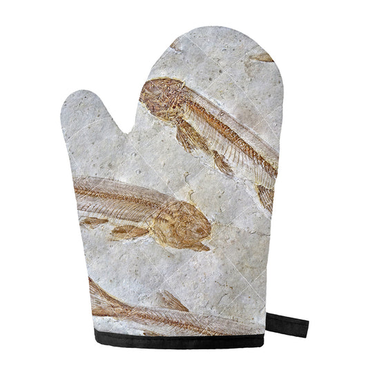 Lycoptera Fish Fossil Print Single Oven Mitt