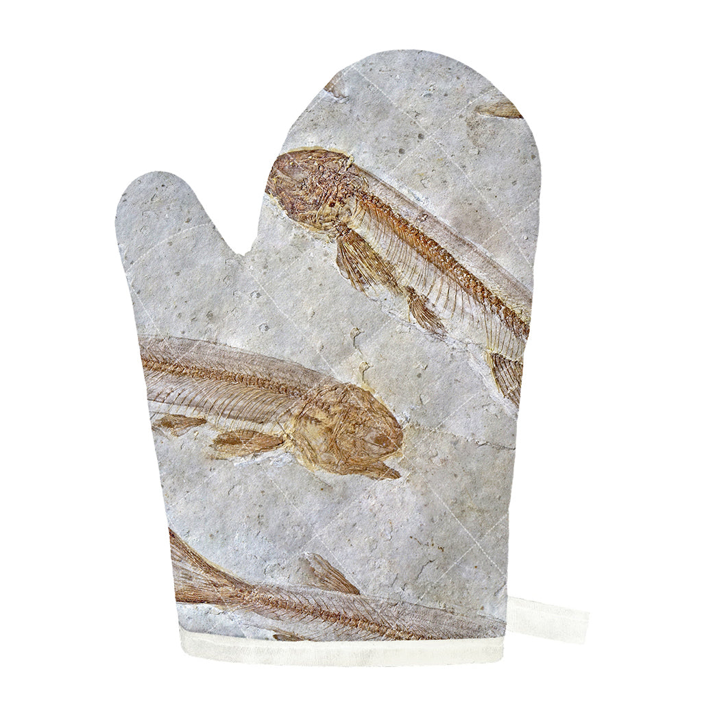 Lycoptera Fish Fossil Print Single Oven Mitt