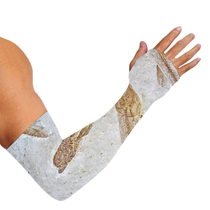 Lycoptera Fish Fossil Print Sun Protection Arm Sleeves