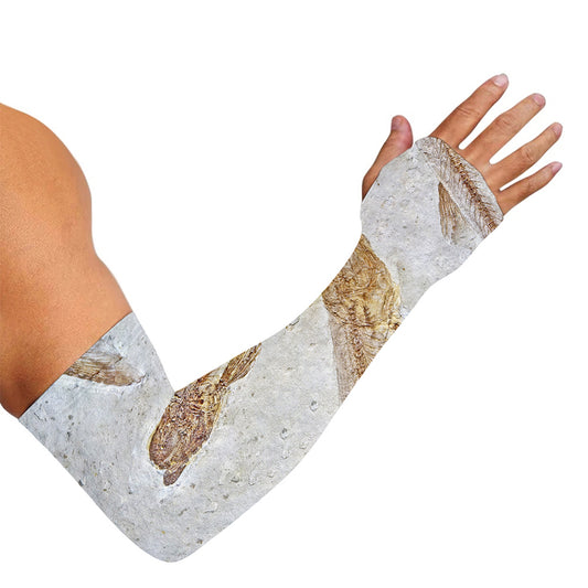 Lycoptera Fish Fossil Print Sun Protection Arm Sleeves