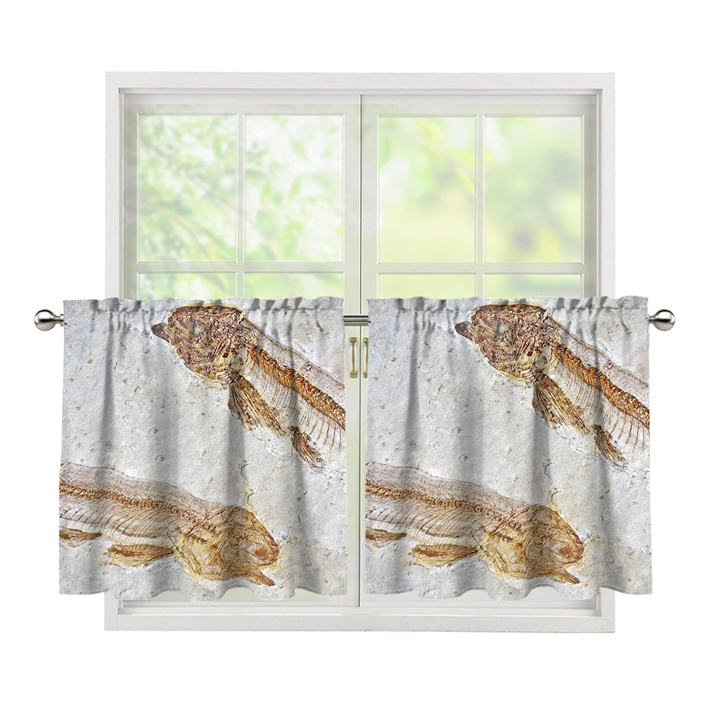 Lycoptera Fish Fossil Print Tier Curtains