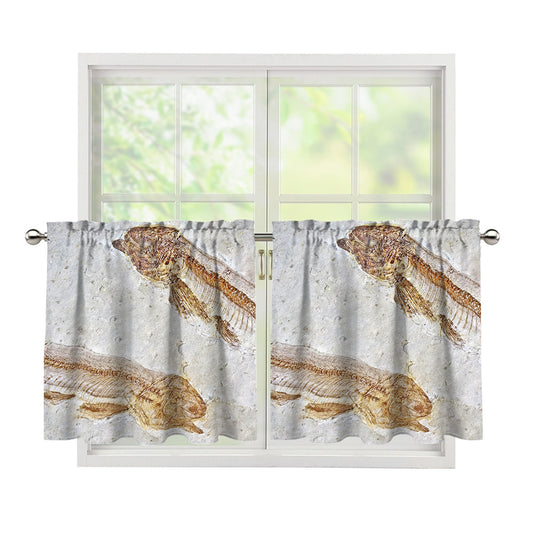 Lycoptera Fish Fossil Print Tier Curtains