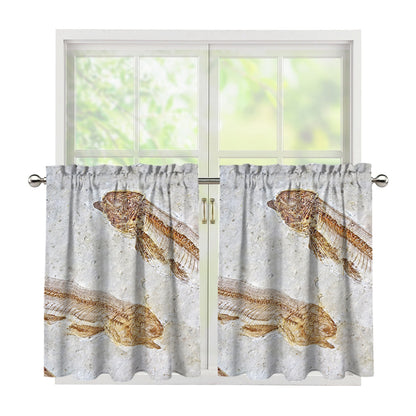 Lycoptera Fish Fossil Print Tier Curtains