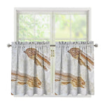 Lycoptera Fish Fossil Print Tier Curtains