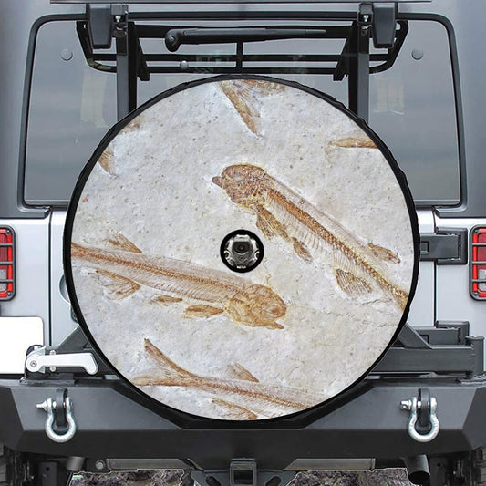 Lycoptera Fish Fossil Print Tire Cover With Camera Hole