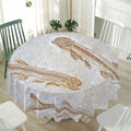 Lycoptera Fish Fossil Print Waterproof Round Tablecloth