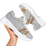 Lycoptera Fish Fossil Print White Chunky Shoes