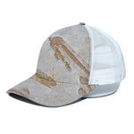 Lycoptera Fish Fossil Print White Mesh Trucker Cap