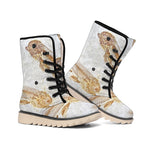 Lycoptera Fish Fossil Print Winter Boots