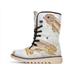 Lycoptera Fish Fossil Print Winter Boots