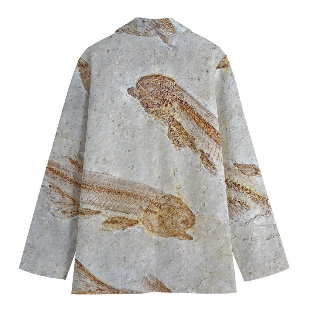 Lycoptera Fish Fossil Print Women's Blazer