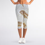 Lycoptera Fish Fossil Print Women's Capri Leggings