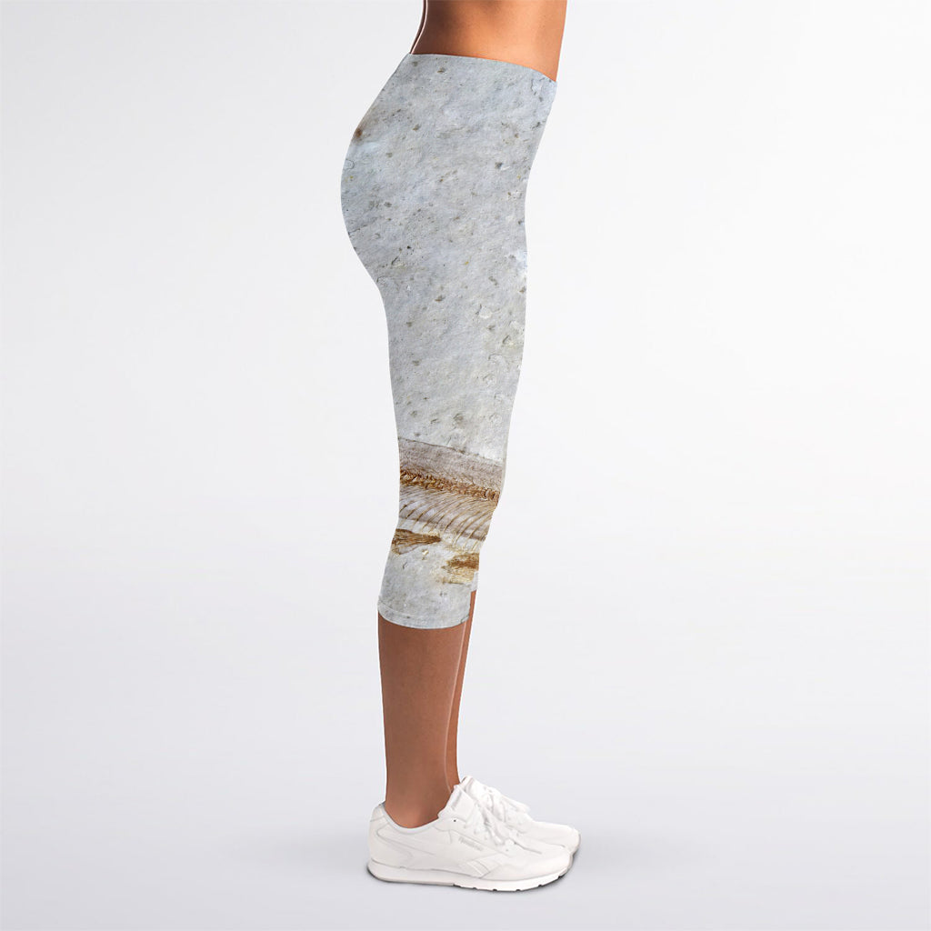 Lycoptera Fish Fossil Print Women's Capri Leggings