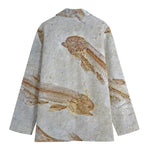 Lycoptera Fish Fossil Print Women's Cotton Blazer