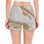 Lycoptera Fish Fossil Print Women's Split Running Shorts