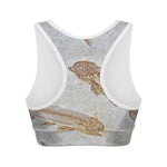 Lycoptera Fish Fossil Print Women's Sports Bra