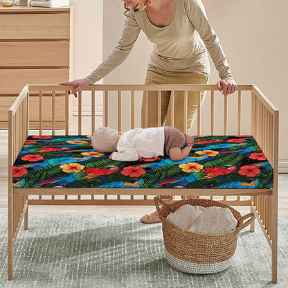 Macaw Parrot Pattern Print Baby Crib Sheet