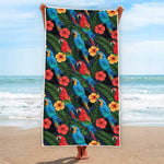 Macaw Parrot Pattern Print Beach Towel