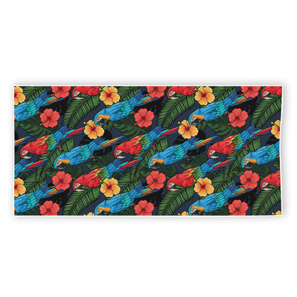 Macaw Parrot Pattern Print Beach Towel