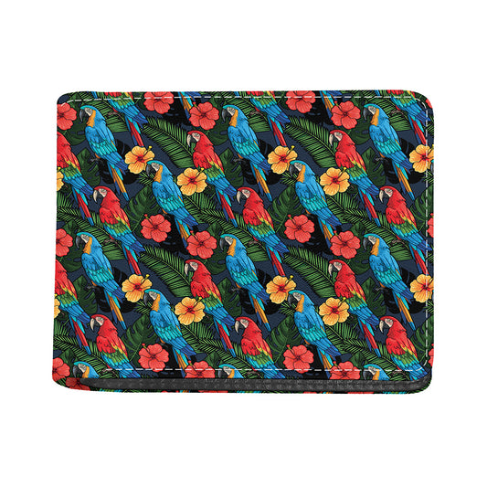 Macaw Parrot Pattern Print Bifold Wallet