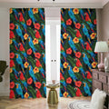 Macaw Parrot Pattern Print Dimout Pencil Pleat Curtains