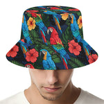 Macaw Parrot Pattern Print Bucket Hat