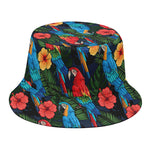 Macaw Parrot Pattern Print Bucket Hat