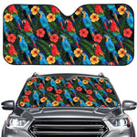 Macaw Parrot Pattern Print Car Windshield Sun Shade