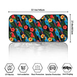 Macaw Parrot Pattern Print Car Windshield Sun Shade