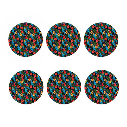Macaw Parrot Pattern Print Coaster Set