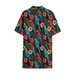 Macaw Parrot Pattern Print Cotton Hawaiian Shirt