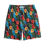 Macaw Parrot Pattern Print Cotton Shorts