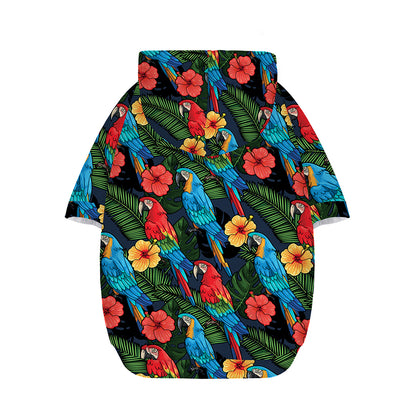 Macaw Parrot Pattern Print Dog Zip Up Hoodie