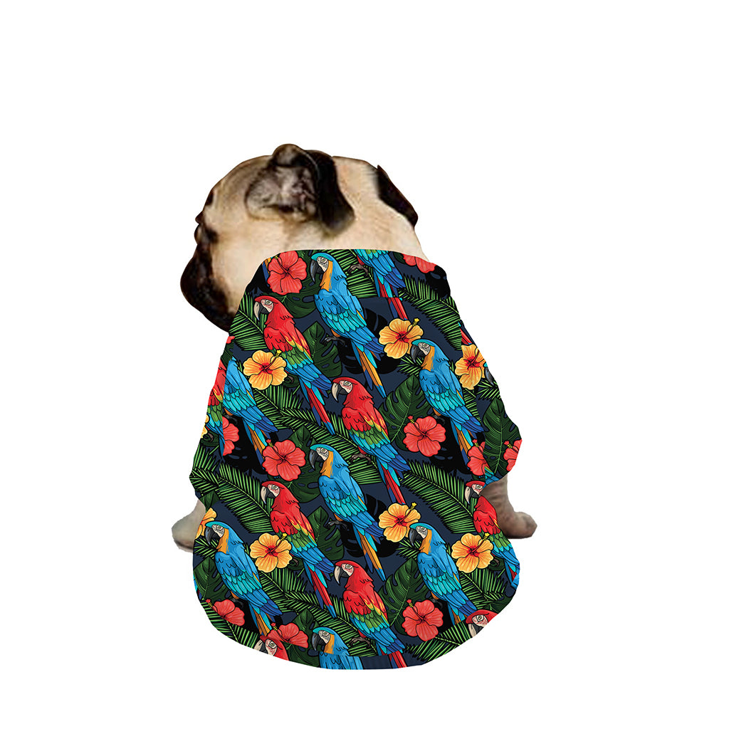 Macaw Parrot Pattern Print Dog Zip Up Jacket