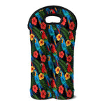 Macaw Parrot Pattern Print Double Neoprene Wine Tote