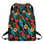Macaw Parrot Pattern Print Drawstring Backpack