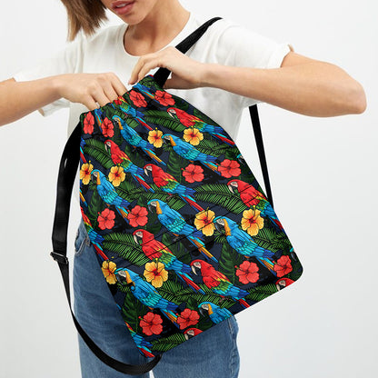 Macaw Parrot Pattern Print Drawstring Backpack