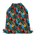 Macaw Parrot Pattern Print Drawstring Bag