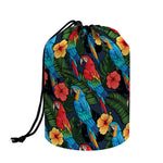 Macaw Parrot Pattern Print Drawstring Makeup Bag