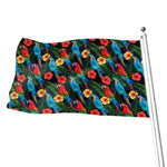 Macaw Parrot Pattern Print Flag