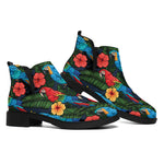 Macaw Parrot Pattern Print Flat Ankle Boots